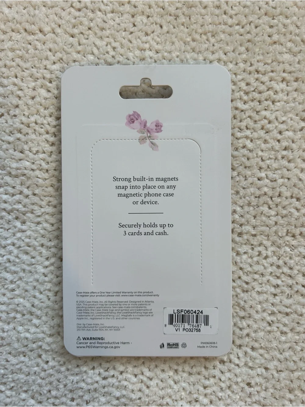 CaseMate LoveShackFancy Cream Floral Magnetic Card Wallet 🌸